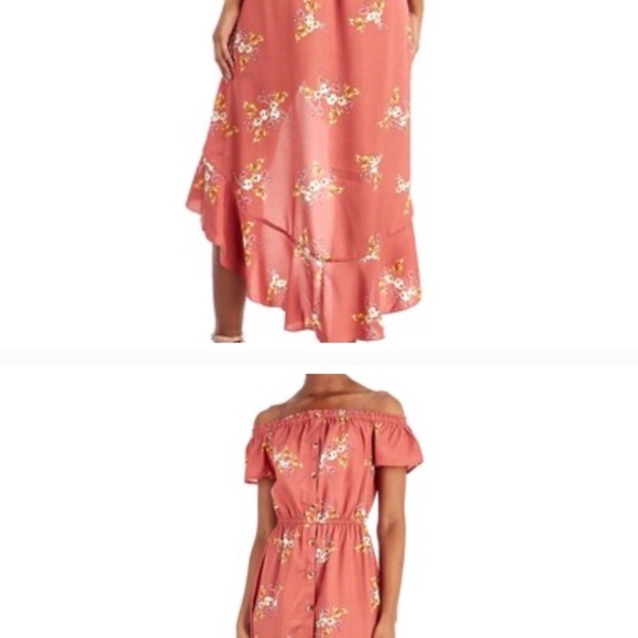 Just in Off shoulder Sundress w/Hi/Low Hem - Picture 2 of 2